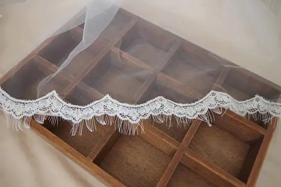 1 ярд цвета слоновой кости с кружевной отделкой для свадебной вуали цветочным