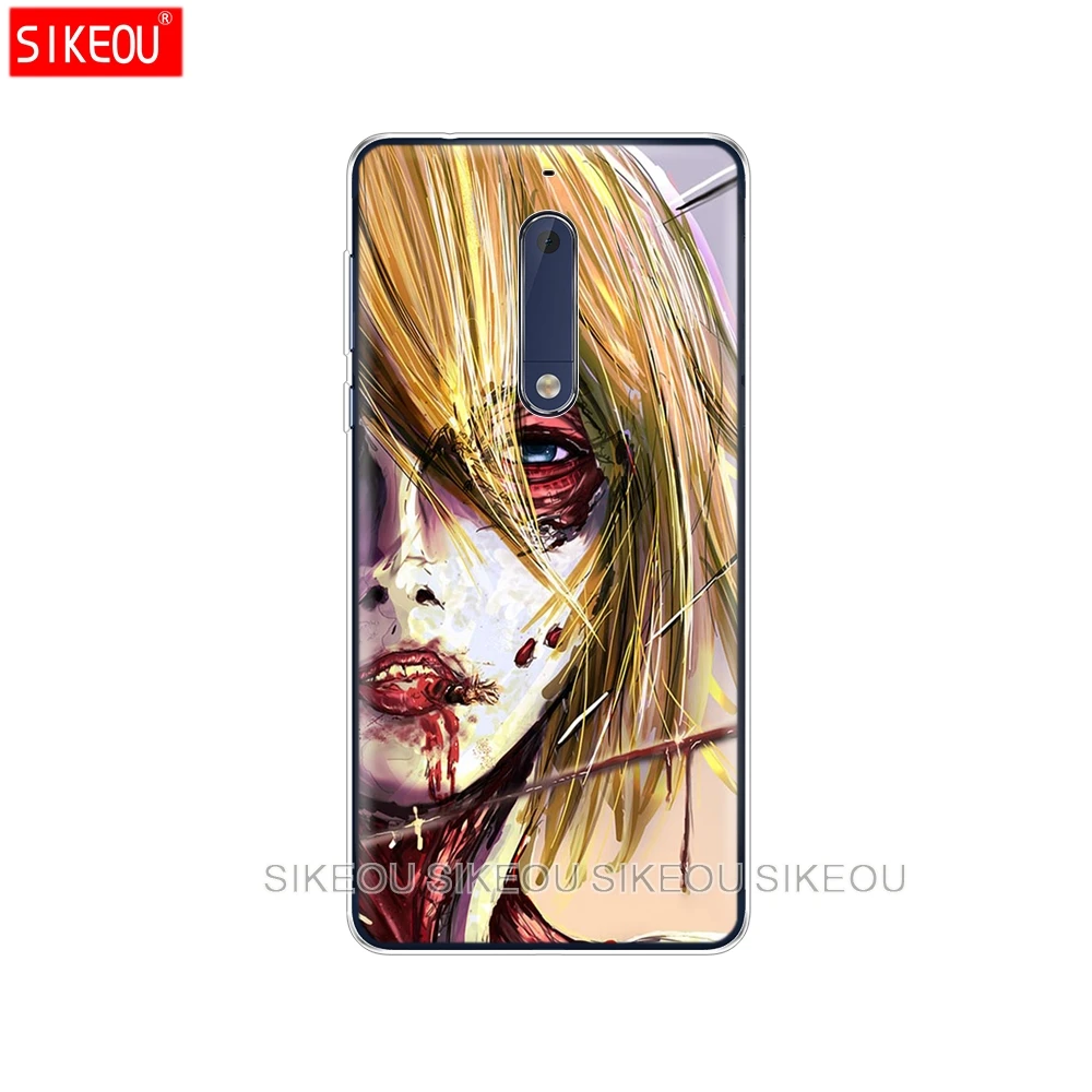 Силиконовый чехол для телефона Nokia 5 3 6 7 PLUS 8 9 /Nokia 1 2018 аниме японский Атака