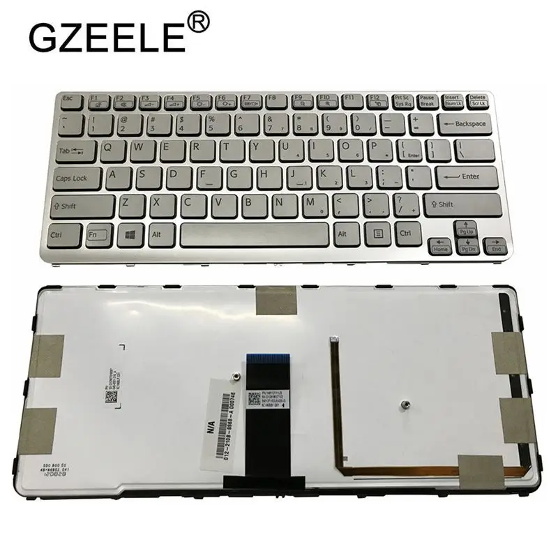 GZEELE США с подсветкой новая клавиатура для ноутбука sony VAIO SVE 14 SVE14 SVS14 SVE14A SVE14AG клавиатура с подсветкой 149009711US 9Z. N6BBF. C01 - Цвет: SILVER