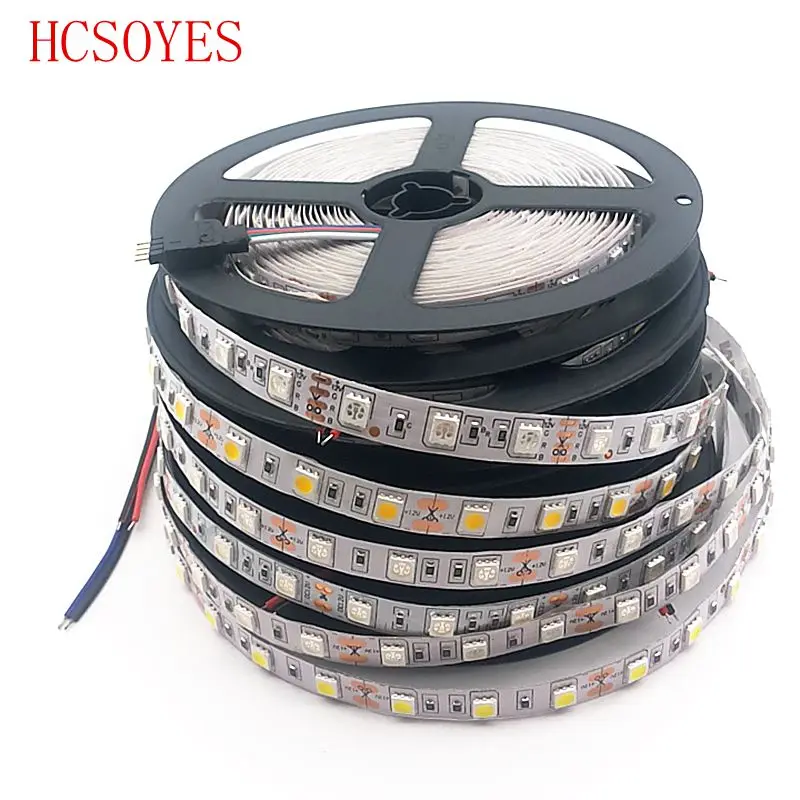 5 м/рулон высокое качество DC12V 60 светодиодный/m 5050 белый/теплый