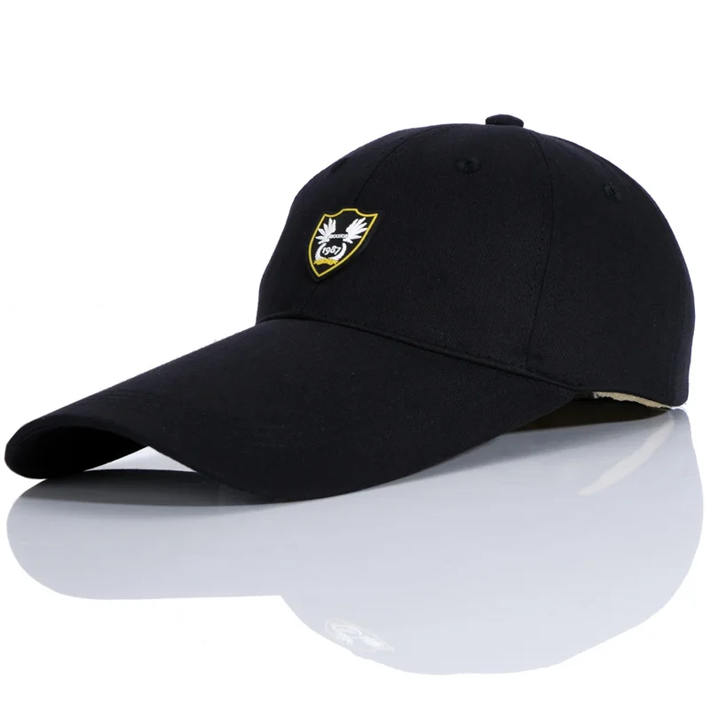 Бейсбольная Кепка Козырек Кепка для женщин и мужчин Snapback Кепка Регулируемая шляпа папа шапки модные одноцветные длинные шляпы с полями DSQICOND2 - Цвет: Black