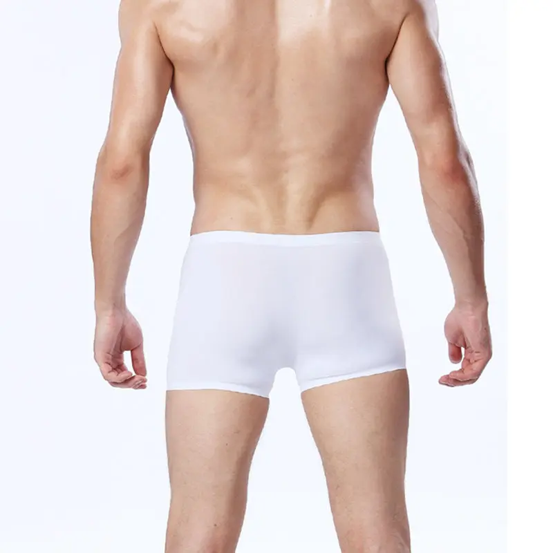 4 шт./лот боксеры мужские трусы нижнее белье canzoncillos hombre boxershorts прозрачные шелковые