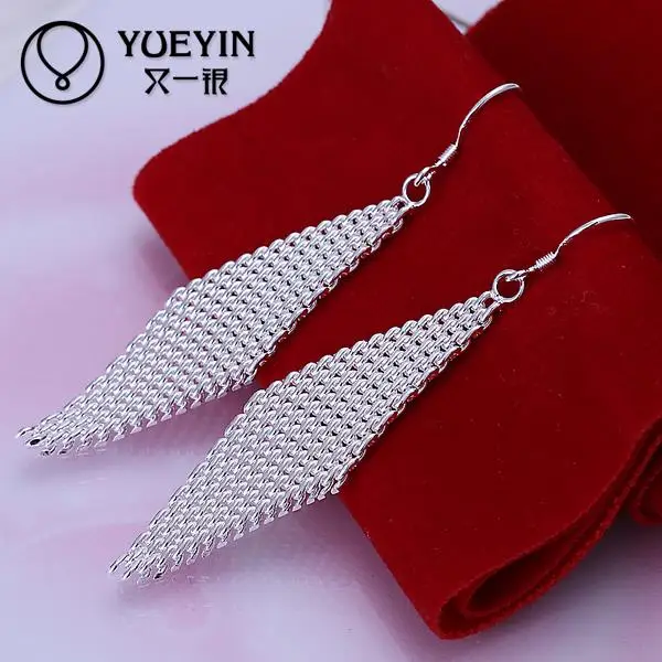 Серебряные серьги с подвеской оптовая продажа посеребренные длинные висячие для