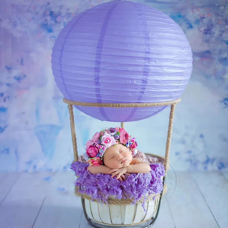 Новорожденный ребенок Фотография огонь шарики реквизит младенец bebe Fotografia аксессуар для детской фотосессии студия горячий воздушный шар корзина реквизит