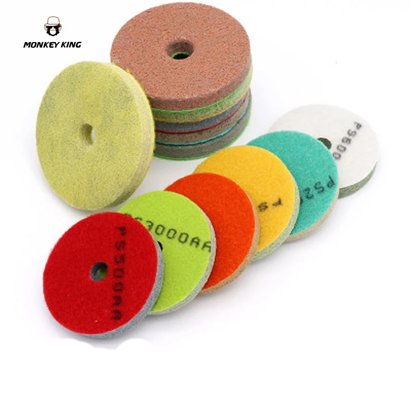 7 pieces/lot Diamond Sponge fiber polishing pad For Polishing Wet Using Stone Buff Granite Marble concrete shinny result | Инструменты
