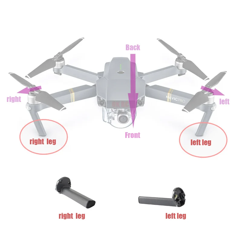 Оригинальное переднее шасси для DJI Mavic Pro Drone левое/правое запасная часть