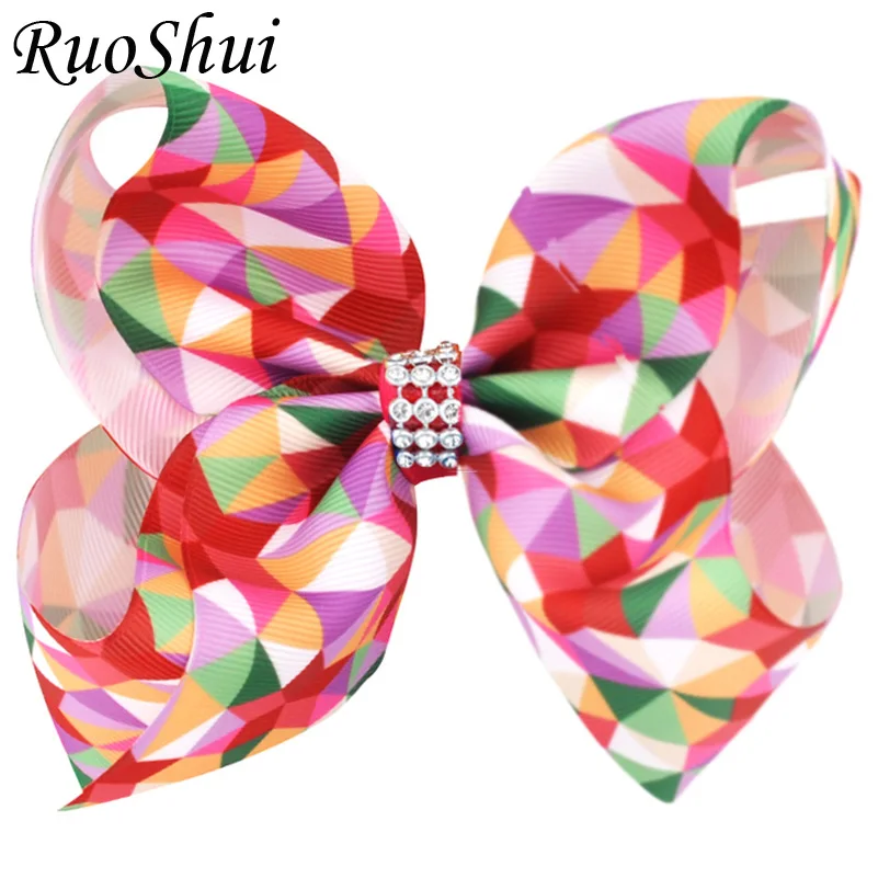 

Wholesale 6 Inch Hairpins Grosgrain Ribbon Bows Fashion Girl Rhinestone Hairgrip Bows Hair Clips Kids Headwear Hair Accessories