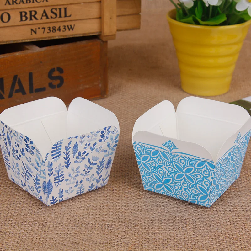 100 шт. выпечки торт Бумага чашка высокая Температура Хоккайдо квадратный кекс