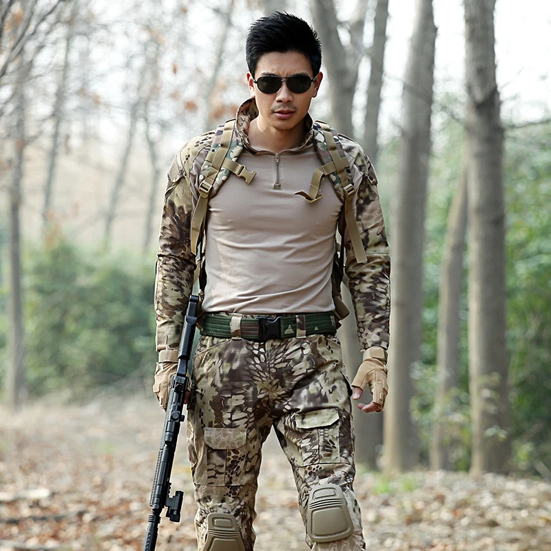 Военные мужские Мультикам пустынный камуфляж охота одежда армии США тактические
