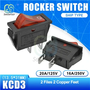 ON-OFF 2pin KCD3 кулисный переключатель ВКЛ-ВЫКЛ 2 положения 2 Pin/3 Pin электрооборудование выключатель питания 15A 250VAC/20A 125VAC - Цвет: ON-OFF 2pin
