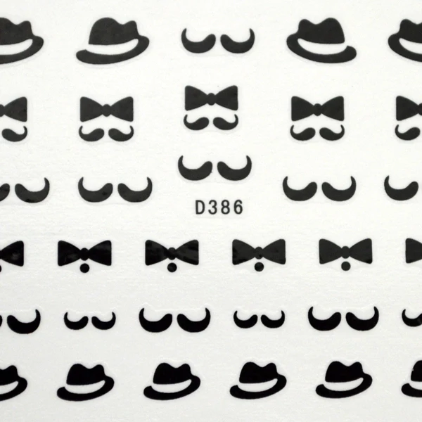 5 шт./лот переводные наклейки для ногтей с черными усами ногтей|decal paper|decal macbookdecals