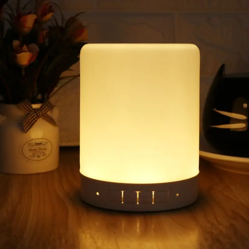 Красочные светильник изменить Bluetooth Динамик Сенсорная лампа Магнитная Беспроводной светодиодный Ночной светильник с встроенным микрофоном и Портативный