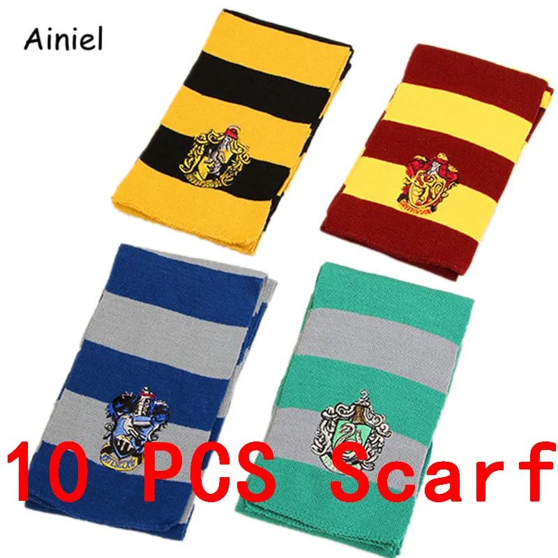 Scarf mixed-batch 10 шт/партия Гермиона шляпы галстук перчатки носки Гриффиндор Слизерин Hufflepuff Кепка Когтевран косплей костюм мужчины женщины шарф для мальчика, девочки - Цвет: Scarf mixed-batch