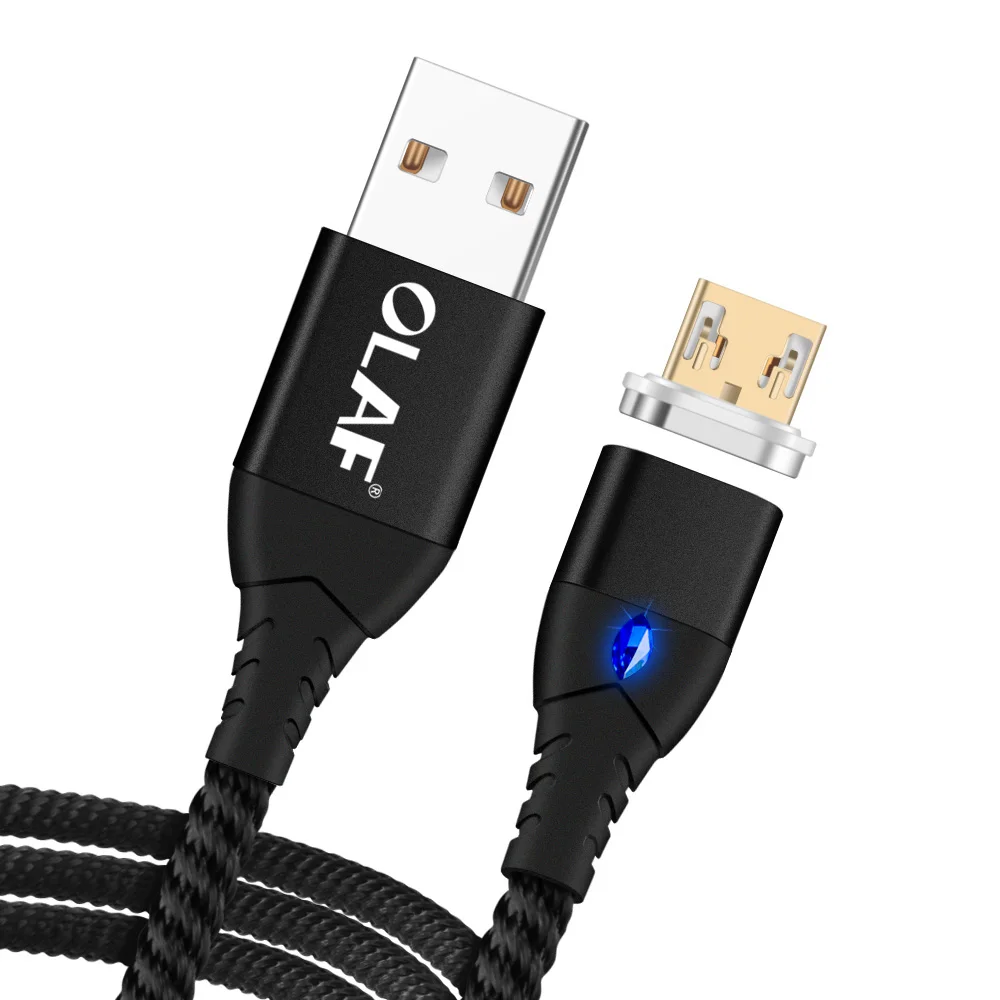 Олаф светодиодный магнитный Micro USB кабель для samsung S7 sony LG 1 м Магнитный кабель передачи данных для быстрой зарядки для Xiaomi Redmi Android провод шнур