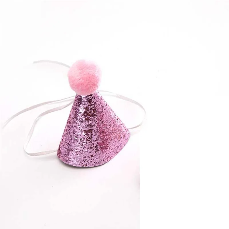 hat pink Прекрасный кукольный собачий Кот праздничный колпак галстук-бабочка Корона кружева Дети шляпы для детской вечеринки Галстуки для дней рождения и вечеринок аксессуары для домашних животных - Цвет: hat pink