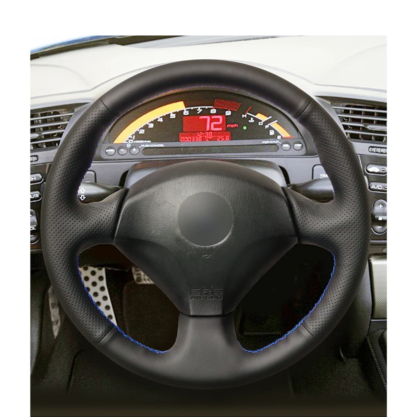 Прошитая вручную черная искусственная кожа для Honda S2000 2000 2008 Civic Si 2002 2004 Acura RSX Type