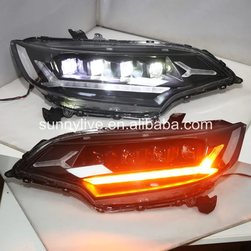 

Full led headlight For HONDA for Fit Jazz 2014-2016 year Black Housing JC