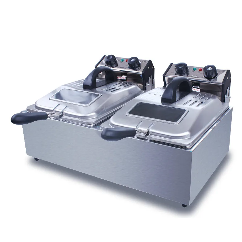 Electric Deep Fryers Non-smoking double cylinder screen electric frying pan deep fryer belt timing.NEW | Бытовая техника