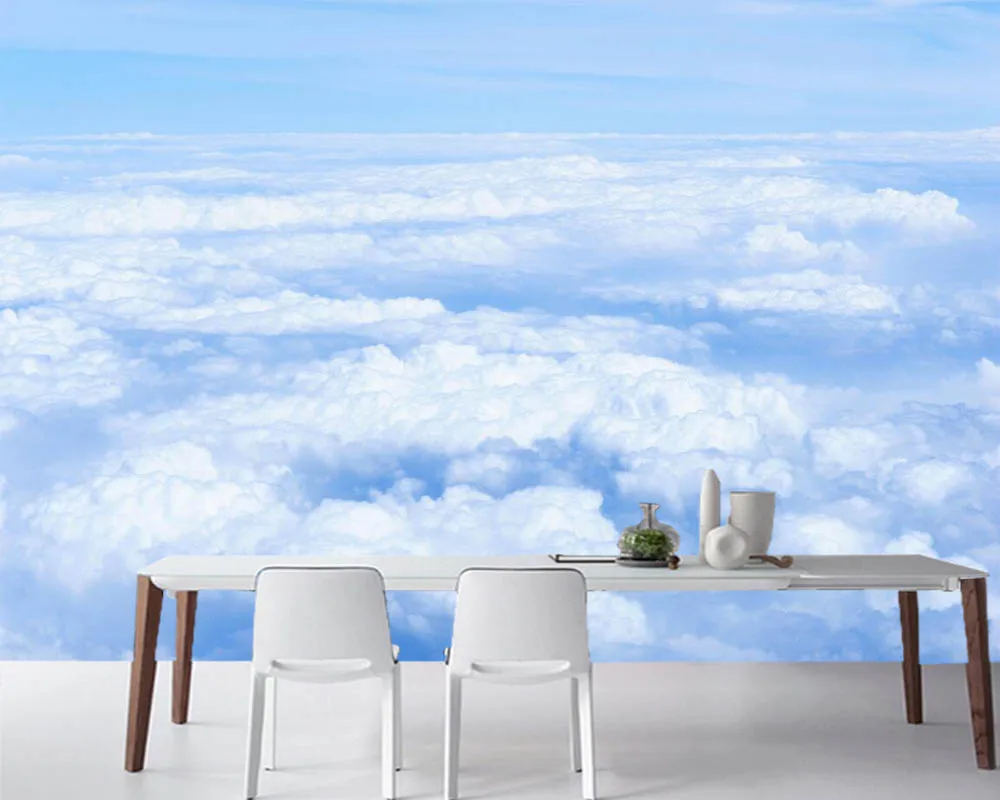 

3d обои Papel de pared Sky с облаками сверху, обои для гостиной, дивана, телевизора, спальни, настенные бумаги, домашний декор, фрески