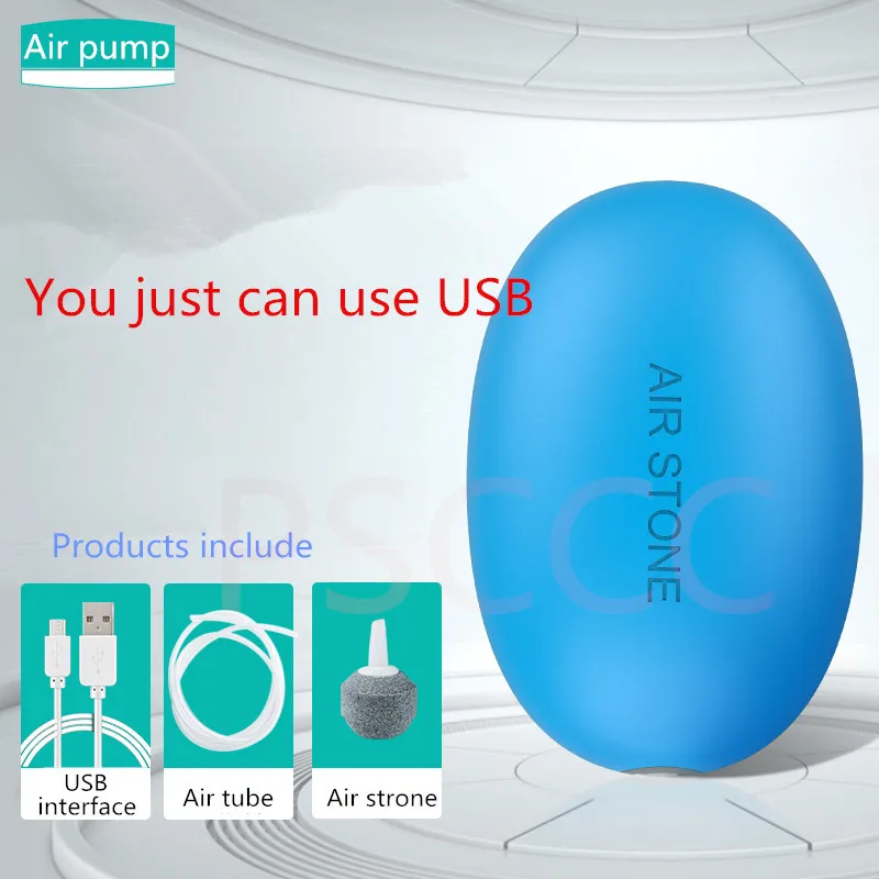 USB blue Аквариумный насос, наружный литиевый аккумулятор, портативный кислородный аэратор с насосом, компрессор для декоративных рыб, воздушный компрессор 110 V-240 V/USB - Цвет: USB blue