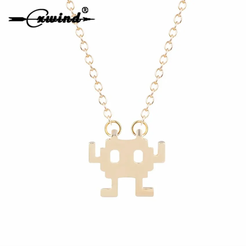 Cxwind модная подвеска с кулоном-роботом очаровательные геометрические ожерелья