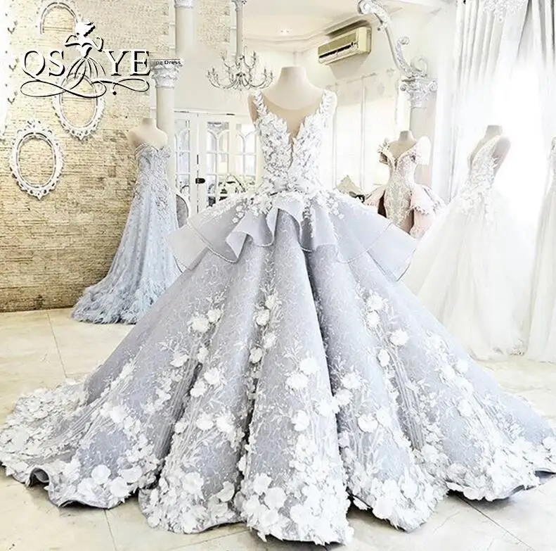 Vestidos de novia, роскошное бальное платье, свадебные платья, Розовые Свадебные платья принцессы с милыми цветами и шлейфом - Цвет: White