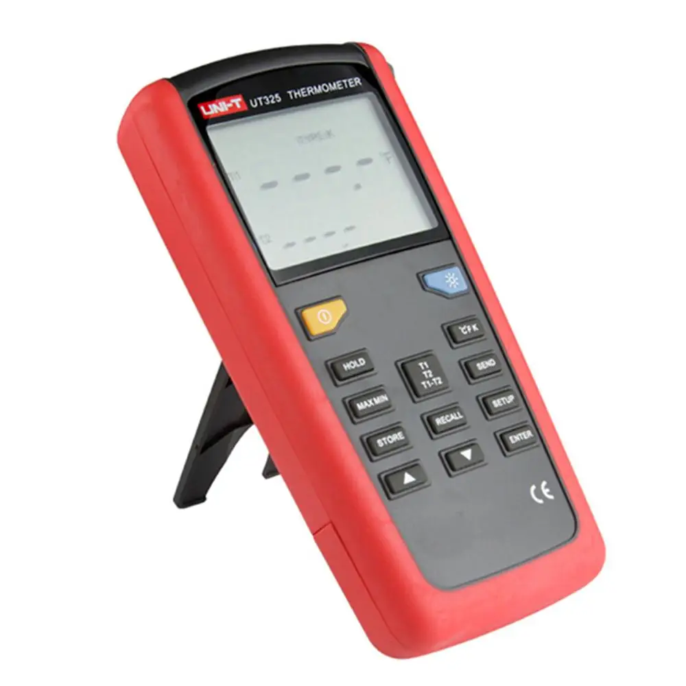 UNI T UT325 цифровой термометр Температура метр тестер T1 T2 двойной Вход USB Интерфейс