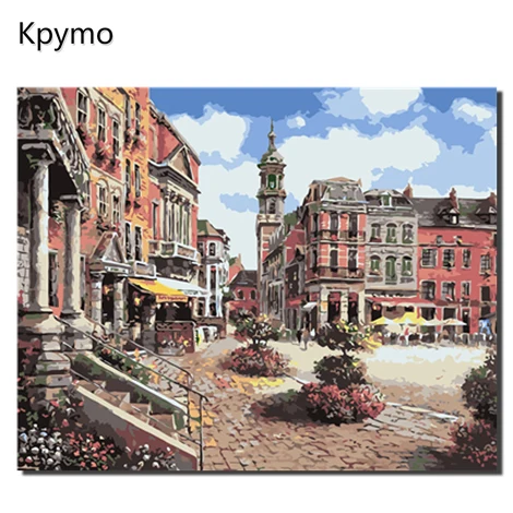 VA-0456 Kpymo DIY PBN Arcylic живопись по номерам зима на холсте в рамке настенные картины искусство для гостиной украшение дома VA-0461 - Цвет: VA-0456