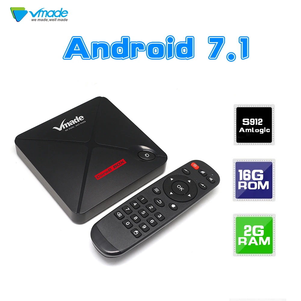 V9 PRO Android 7,1 Смарт ТВ приставка 2G 16G Amlogic S912 четырехъядерный ТВ приставка Поддержка Bluetooth 4,2 WiFi 100 LAN телеприставка