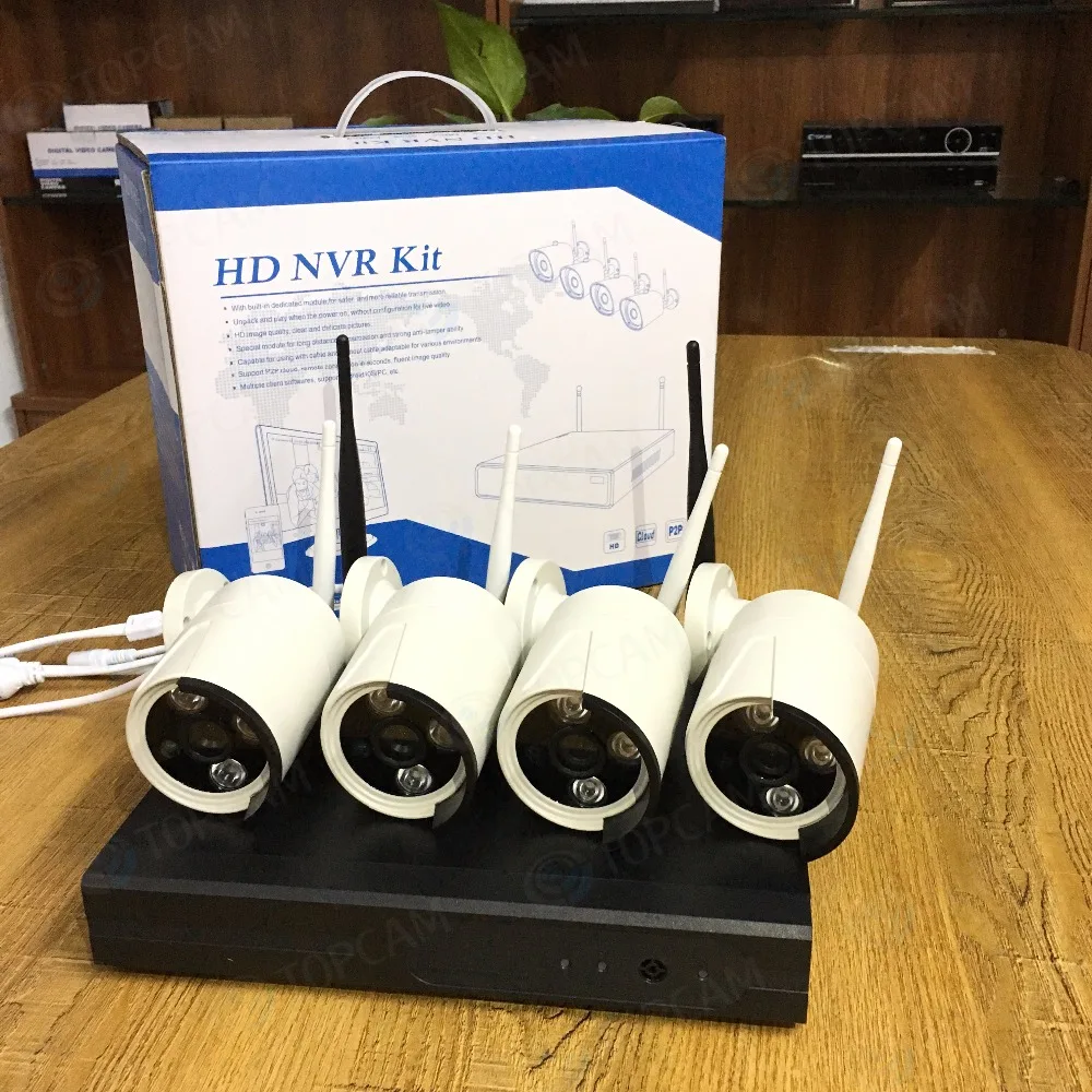 Topcam Беспроводной CCTV Системы 1080 P Беспроводной NVR 4ch 1.3mp IP Камера Водонепроницаемый Открытый P2P охранных Системы наблюдения Наборы