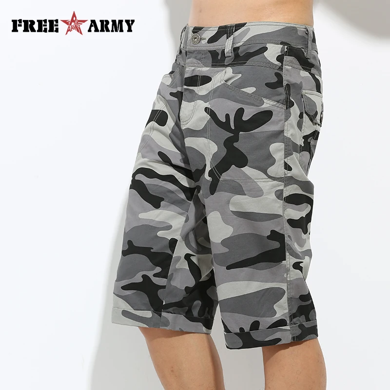 Мужские шорты модные камуфляжные пляжные мужские брендовые хлопковые