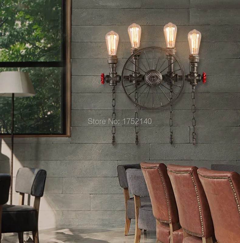 Винтажный Железный настенный светильник в стиле лофт. Креативная велосипедная