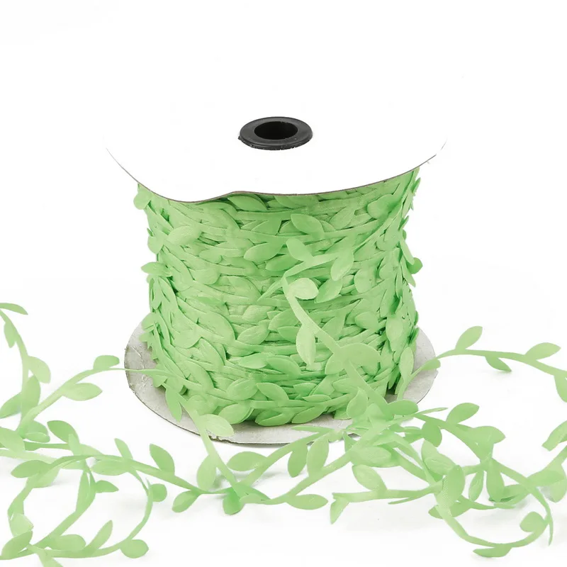 Light Green 10 метров шелковые листья ручной работы искусственные зеленые листья для украшения свадьбы DIY ВЕНОК подарок Скрапбукинг Ремесло поддельные цветы - Цвет: Light Green