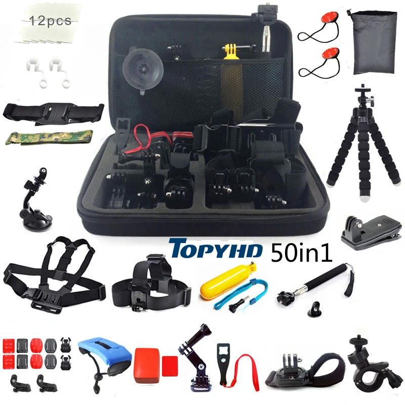 50in1 или 30in1 голова грудь крепление с плавающей монопод Аксессуары для GoPro Hero 3 4 5 eken