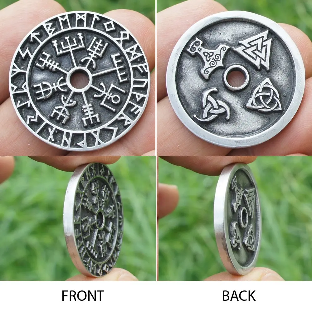 DASHI винтажный Валькнут языческий амулет Vegvisir Viking воск шнур скандинавский, норвежский ювелирные изделия кулон с рунами ожерелье Прямая поставка