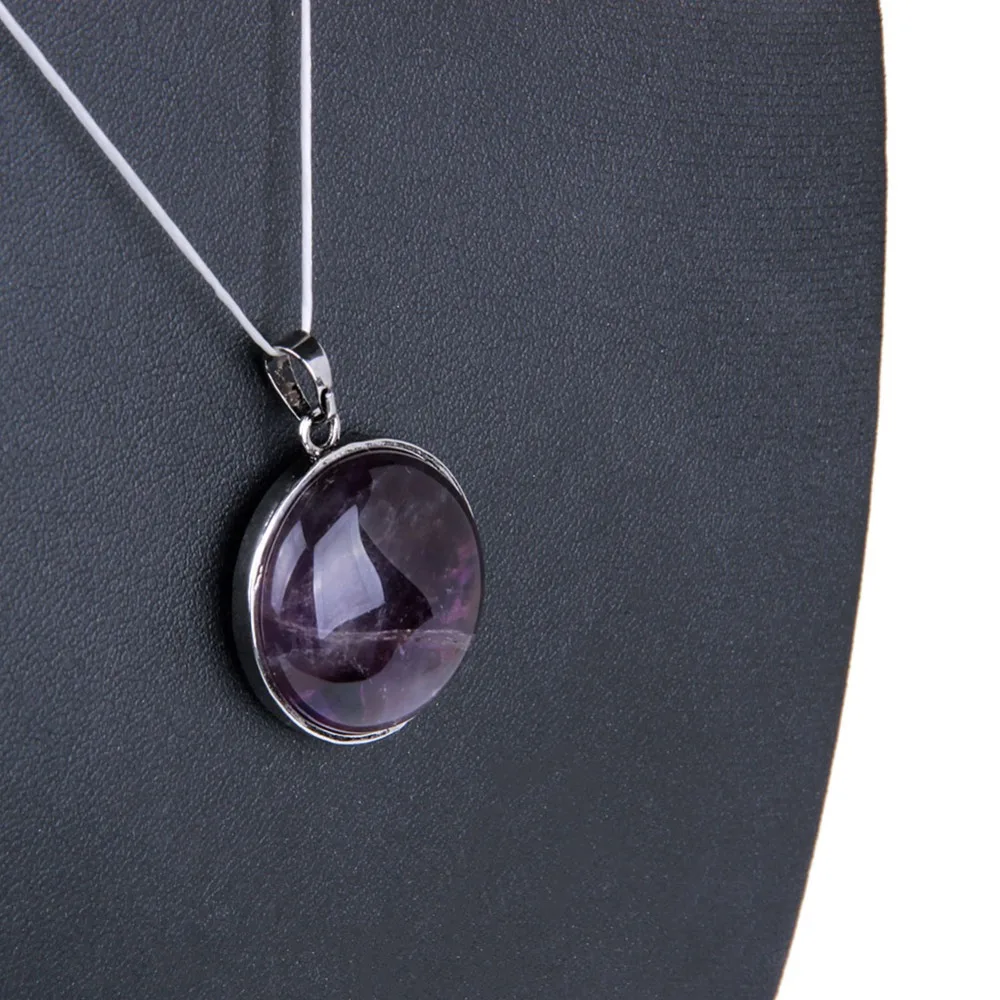 

yaye Natural Purple Amethyst Quartz Crystal Reiki Healing Stone Covered Tree Of Life Pendant Round Shaped 1pc