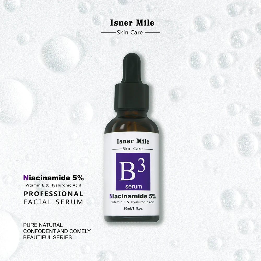 ISNER MILE Niacinamide 5% Сыворотка для лица Витамин В3 сыворотка укрепляющая восстанавливающая кожу против морщин против акне Антивозрастной уход за кожей 30 мл