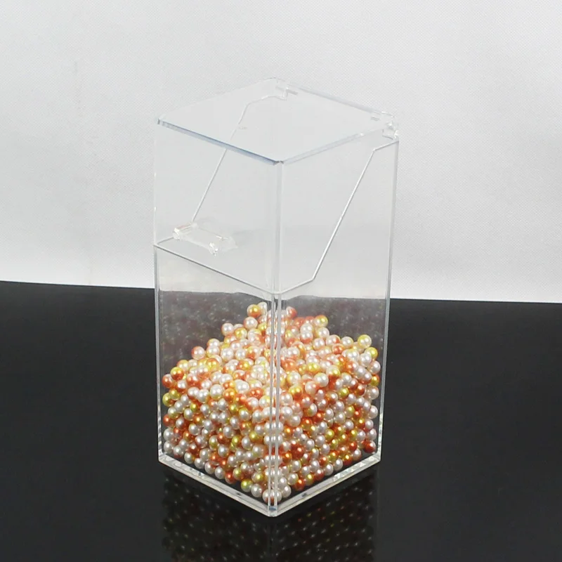 pearl with box 4 Прозрачный Органайзер кисточек для макияжа с жемчугом держатель кисти коробка Косметическая подставка для карандашей пластиковый ящик для хранения 9,3*9,3*21 см - Цвет: pearl with box 4