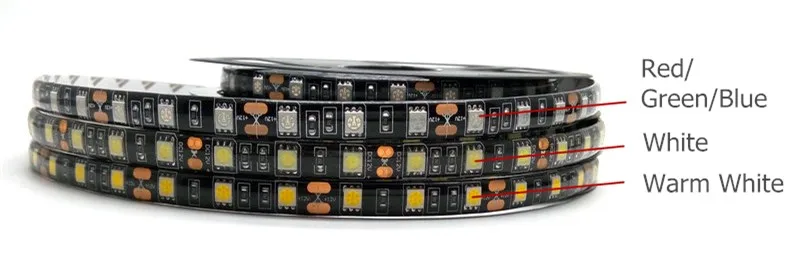 Светодиодные ленты 5050 RGB ЧЕРНЫЙ печатной платы DC12V гибкий светодиодный светильник 60 Светодиодный/m5050 Светодиодные ленты RGB/белый/теплый белый/синий/зеленый/красный