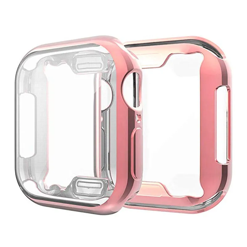 Ультратонкое покрытие из ТПУ бампер для Apple Watch Case Series 4 44 мм 40 мм протектор экрана мягкий тонкий полный чехол для iWatch