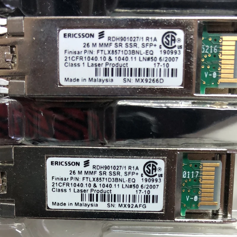 

Ericssom RDH90154/1 SFP-GE-LX Free Shipping RDH90155/1 SFP-GE-SX Single Mode RDH90156/1 SFP-GE-TX RDH9010270/1 FTLX8571D3BNL-EQ