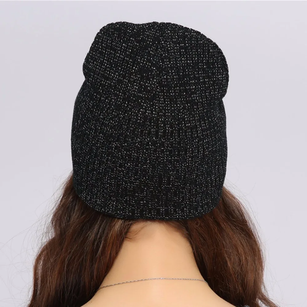 Geebro брендовая зимняя женская шапочка повседневные черные вязаные акриловые