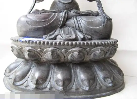 

Free shipping S03394 14"Tibetan Bronze Carved Yellow Jambhala Buddha Statue