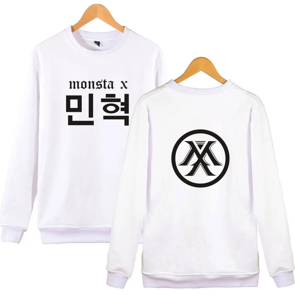 Пуловер MONSTA X осенний свитшот с капюшоном в стиле Харадзюку для женщин и мужчин