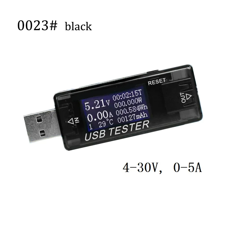 0023BK Vastar USB DC батарея тестер Цифровой вольтметр Amperimetro напряжение измеритель тока Амперметр детектор power Bank зарядное устройство индикатор - Цвет: 0023BK