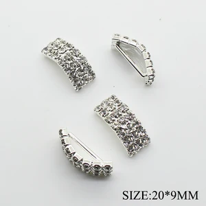 Пряжки со стразами, 9 х 20 мм, 10 шт.лот