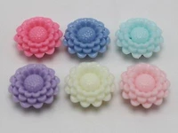 30 mixed pastel color acrylic sunflower beads 20mm flatback jewelry making