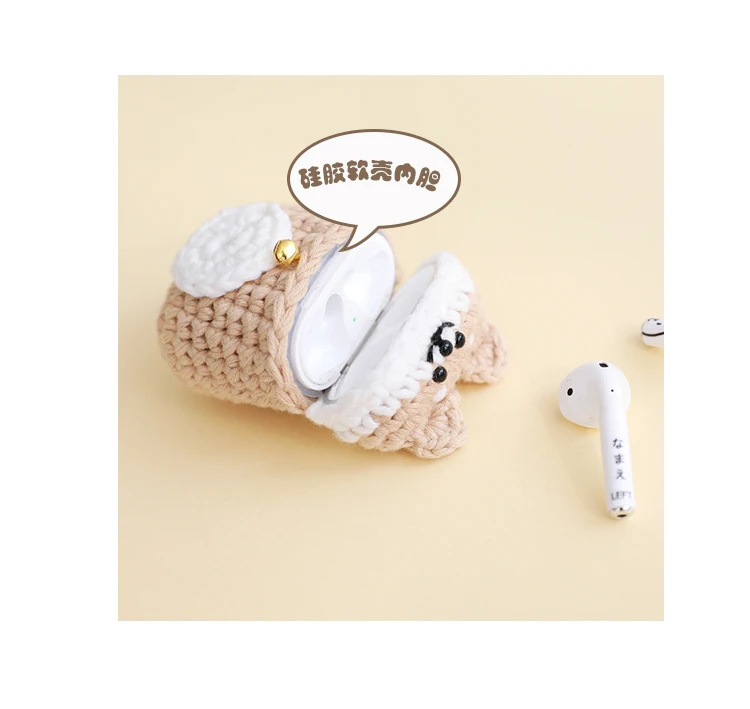 Вязаный чехол с милой собачкой для Apple Airpods, чехол, Bluetooth наушники, аксессуары для наушников, сумка для зарядки