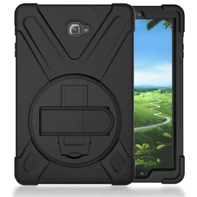 Black Сверхпрочный чехол Amor для samsung Galaxy Tab A 6, A6, 10,1, P580, P585, S-Pen, чехол для планшета, силиконовый+ PC, задняя крышка, чехол с подставкой - Цвет: Black