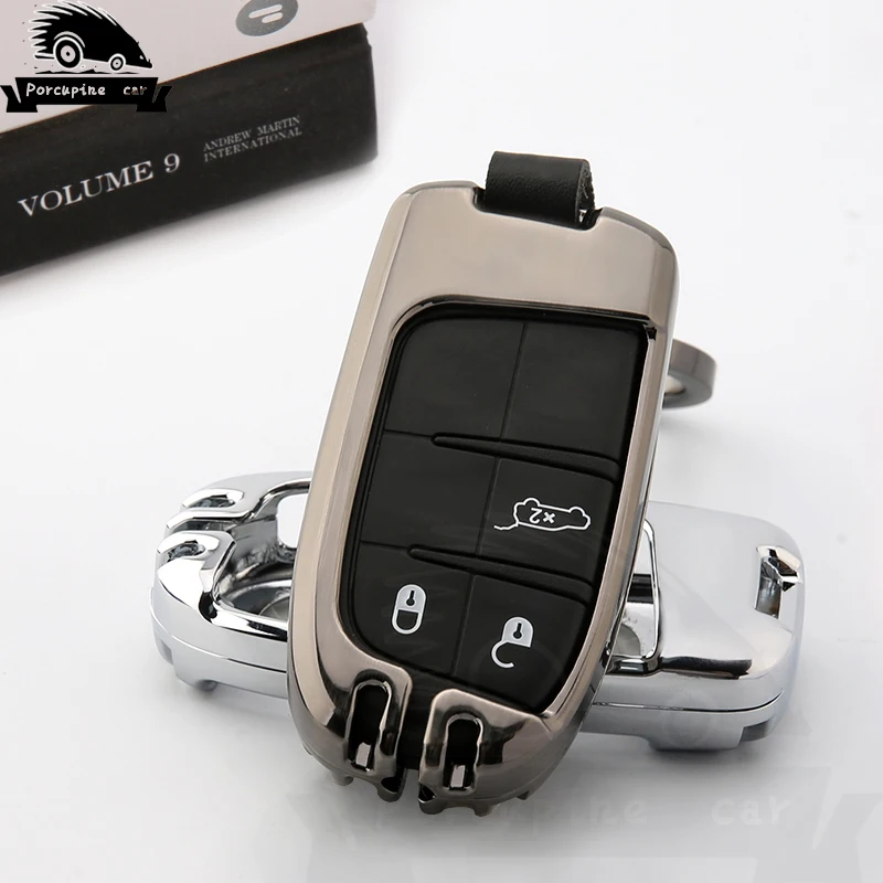 Чехол для ключей из оцинкованного сплава Fiat Jeep Cherokee Compass Patriot Dodge Journey Chrysler 300C
